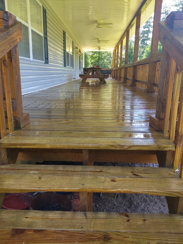 Hydro Clean covered wooden deck cleaned
