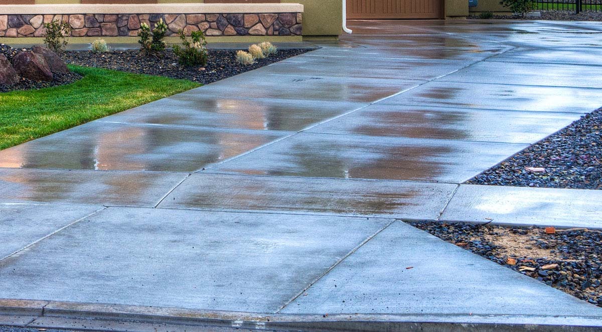 pressure washed driveway